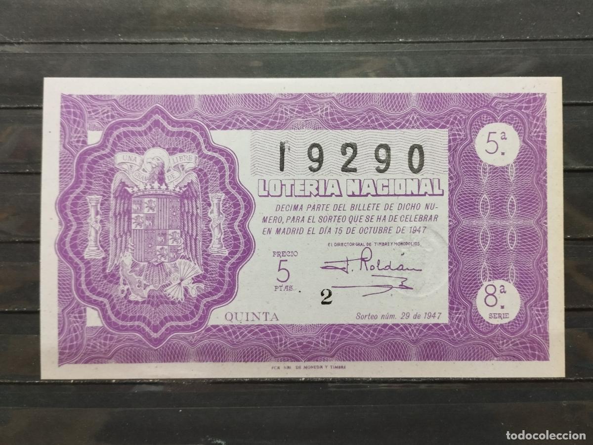 Loterie Nationale: BZB DECIMO DE LOTERIA 1947. SORTEO 29. PERFECTO. SIN DOBLECES.