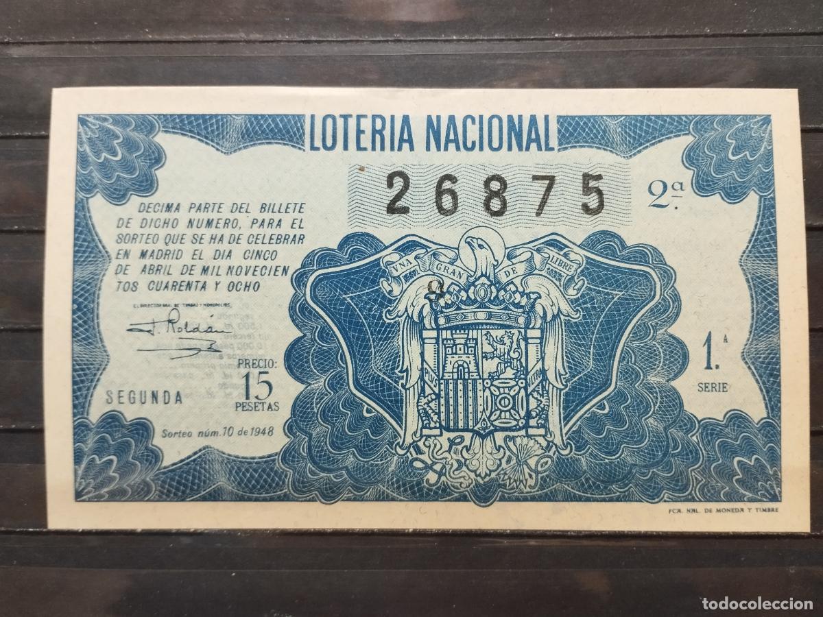 Loterie Nationale: BZB DECIMO DE LOTERIA 1948. SORTEO 10. PERFECTO. SIN DOBLECES.