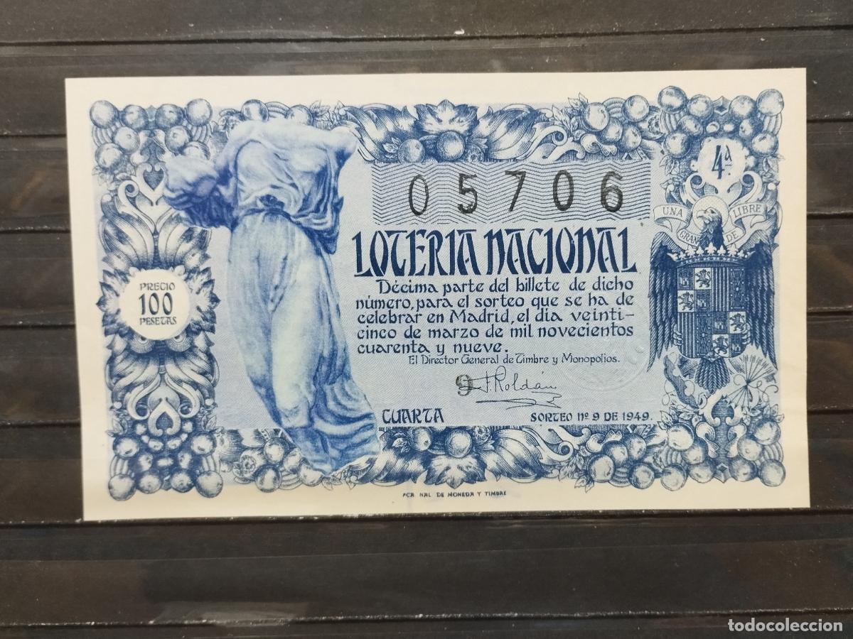 Loterie Nationale: BZB DECIMO DE LOTERIA 1949. SORTEO 9. PERFECTO. SIN DOBLECES.