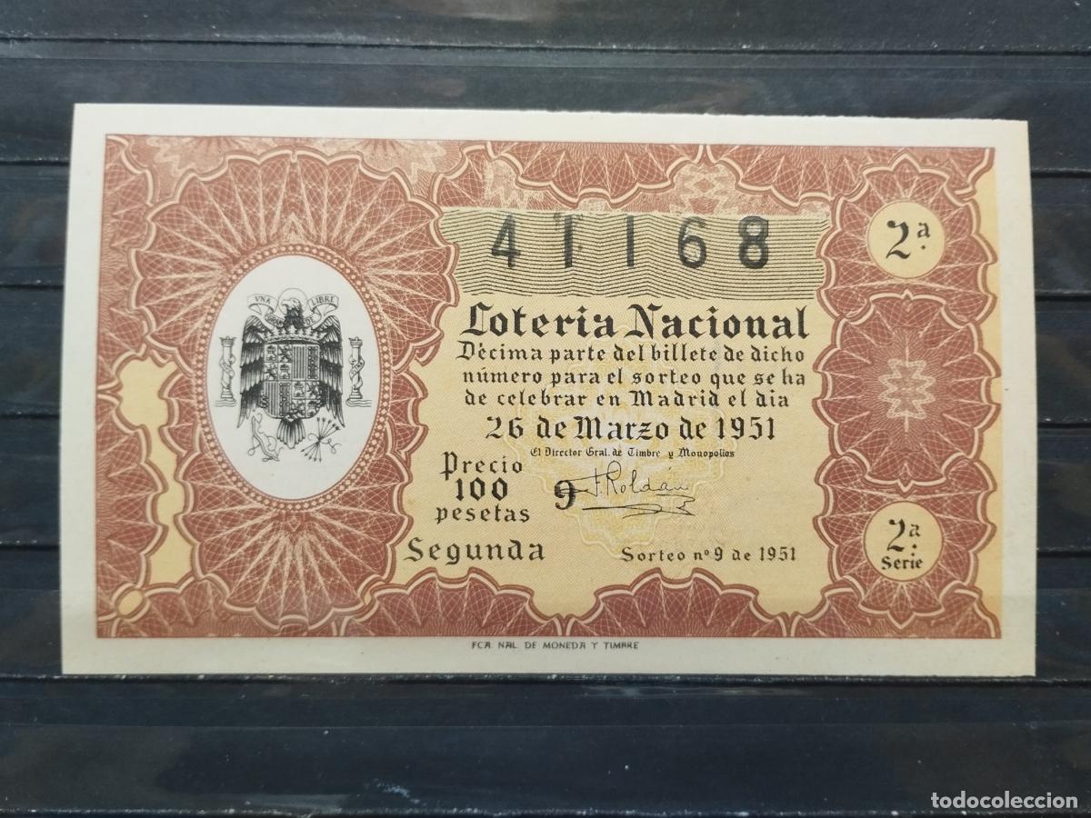 Loterie Nationale: BZB DECIMO DE LOTERIA 1951. SORTEO 9. PERFECTO. SIN DOBLECES.