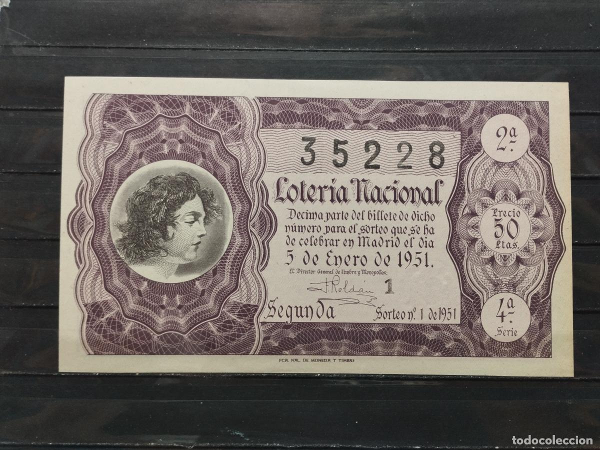 Loterie Nationale: BZB DECIMO DE LOTERIA 1951. SORTEO 1. PERFECTO. SIN DOBLECES.