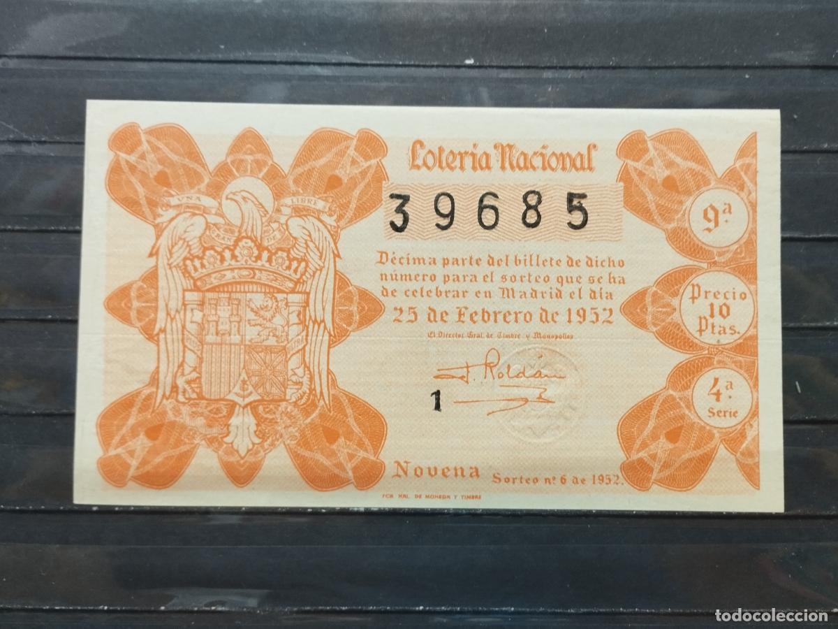 Loterie Nationale: BZB DECIMO DE LOTERIA 1952. SORTEO 6. PERFECTO. SIN DOBLECES.