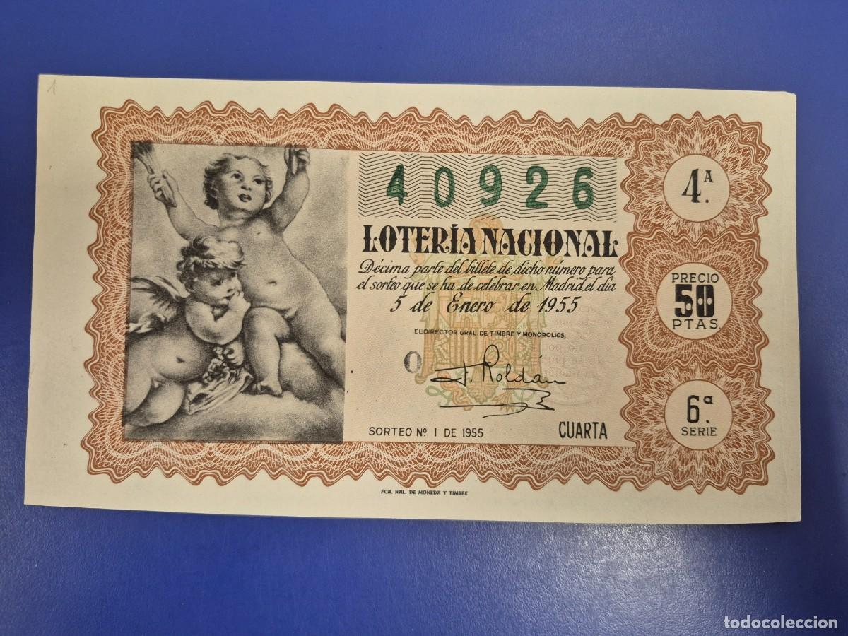 Loter&iacute;a nacional: LOTERIA NACIONAL SORTEO 1 DE 1955 NI&Ntilde;O