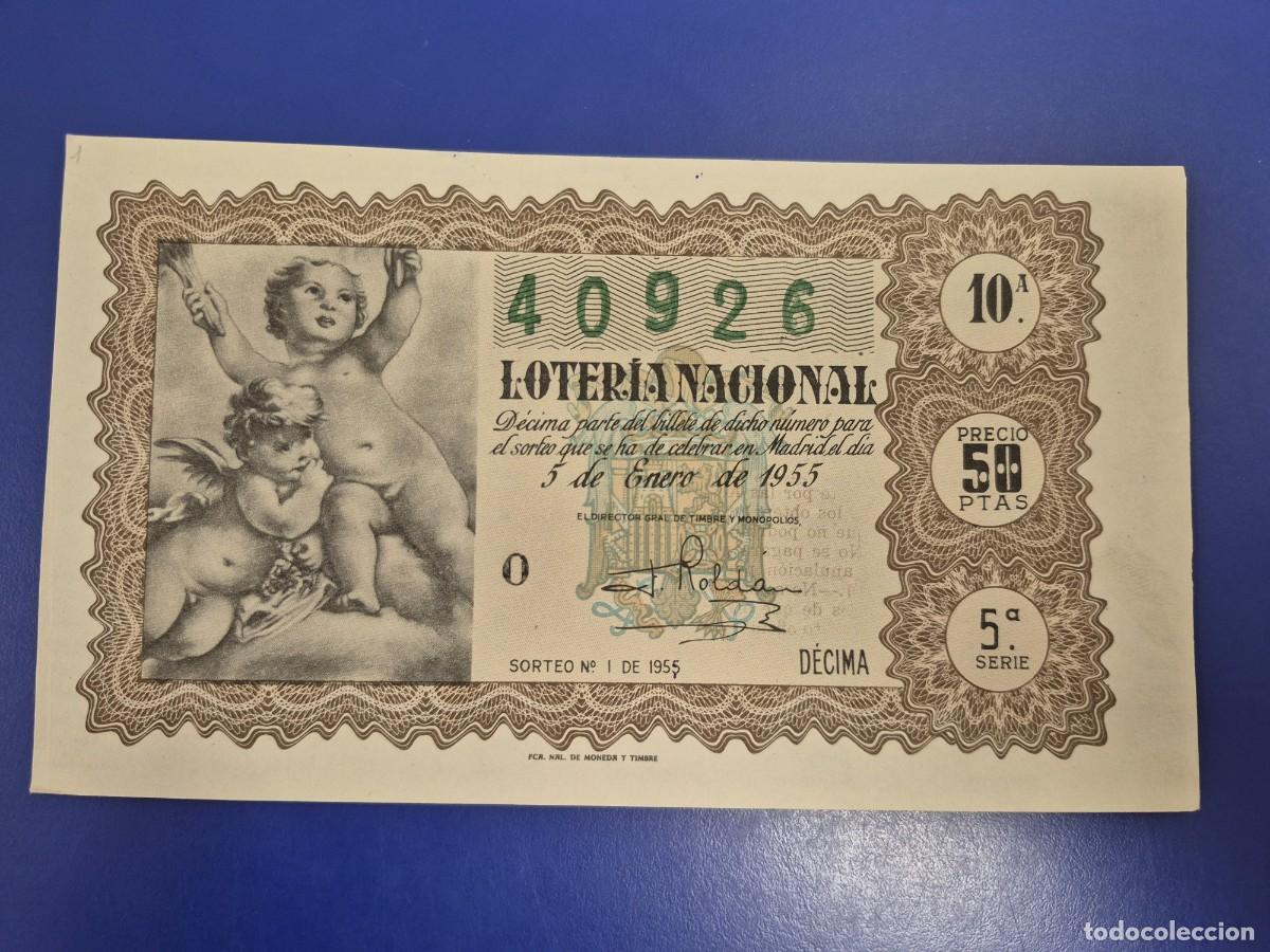 Loter&iacute;a nacional: LOTERIA NACIONAL SORTEO 1 DE 1955 NI&Ntilde;O