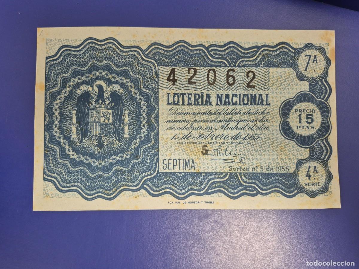 Loter&iacute;a nacional: LOTERIA NACIONAL SORTEO 5 DE 1955