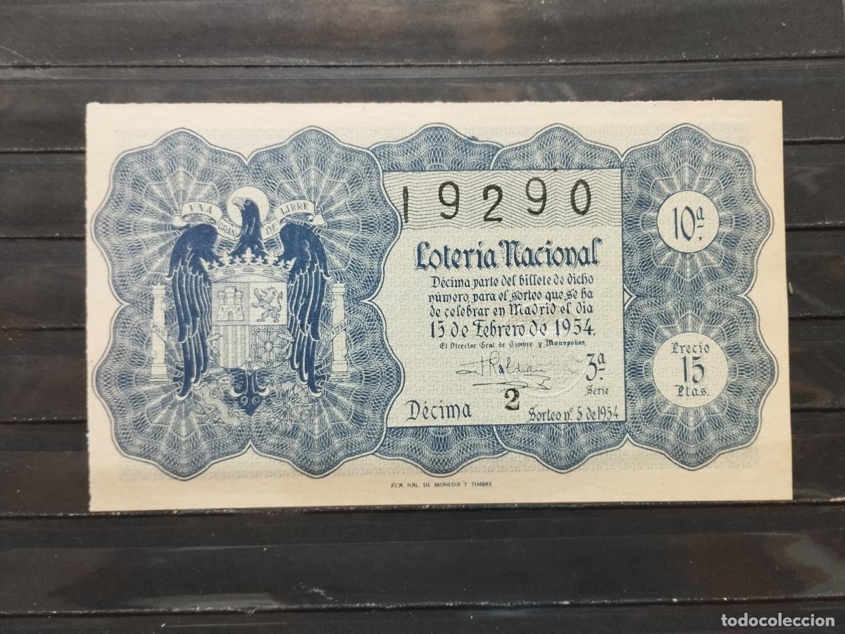 Loterie Nationale: BZB DECIMO DE LOTERIA 1954. SORTEO 5. PERFECTO SIN DOBLECES.