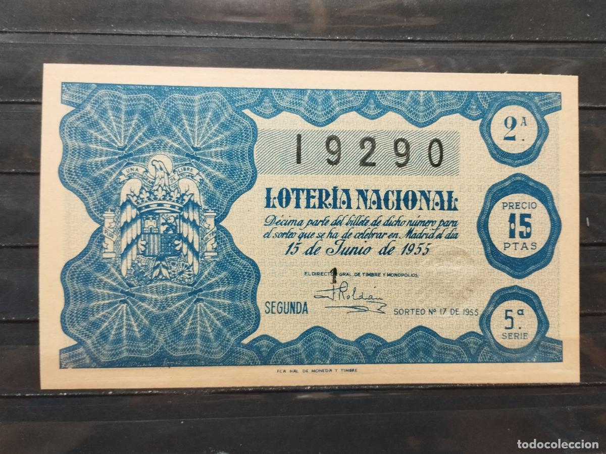 Lotteria Nationale Spagnola: BZB DECIMO DE LOTERIA 1955. SORTEO 17. PERFECTO SIN DOBLECES.