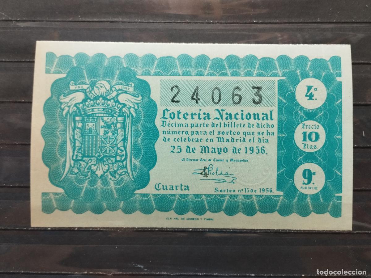 Lotaria Nacional: BZB DECIMO DE LOTERIA 1956. SORTEO 15. PERFECTO SIN DOBLECES.
