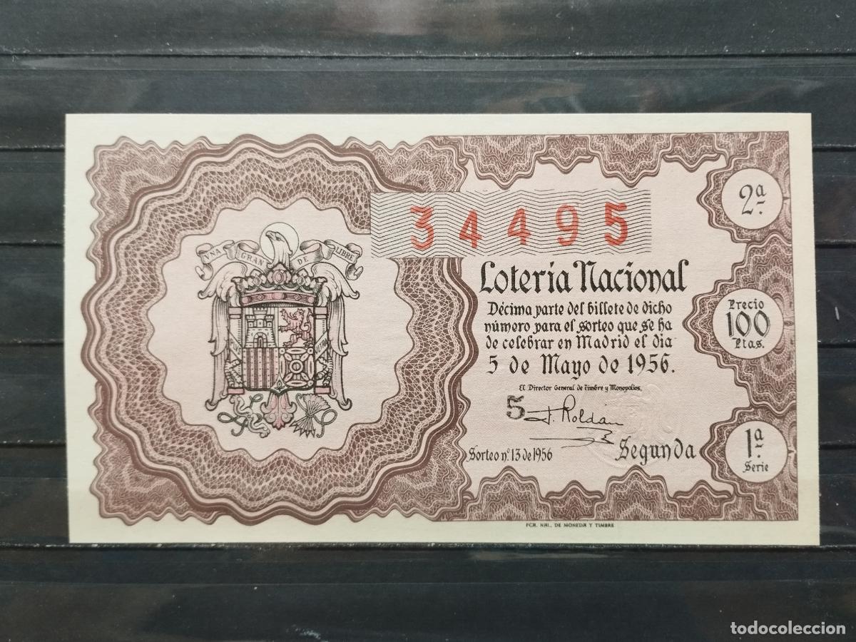 Lotaria Nacional: BZB DECIMO DE LOTERIA 1956. SORTEO 13. PERFECTO SIN DOBLECES.