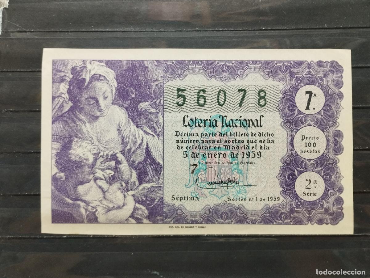 Lotaria Nacional: BZB DECIMO DE LOTERIA 1959. SORTEO 1. PERFECTO SIN DOBLECES.