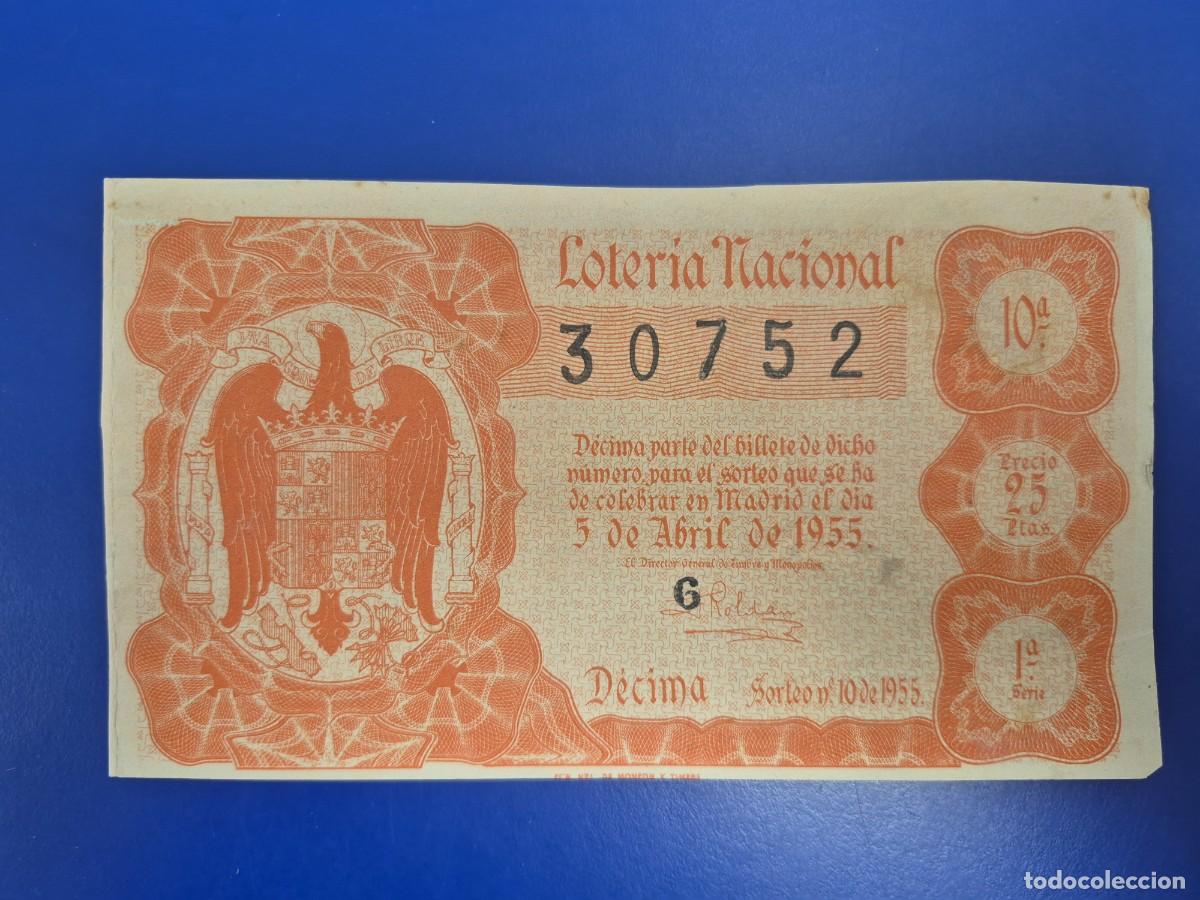 Loter&iacute;a nacional: LOTERIA NACIONAL SORTEO 10 DE 1955