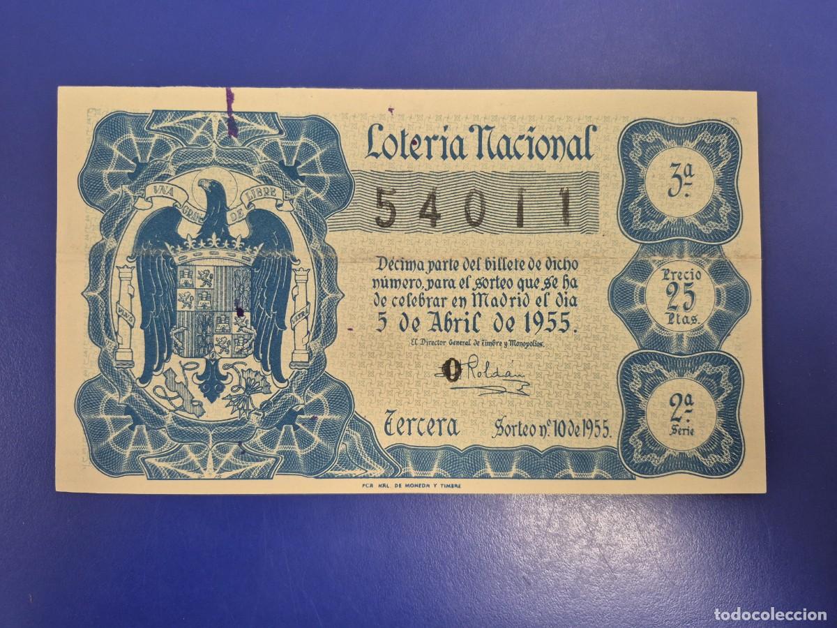Loter&iacute;a nacional: LOTERIA NACIONAL SORTEO 10 DE 1955