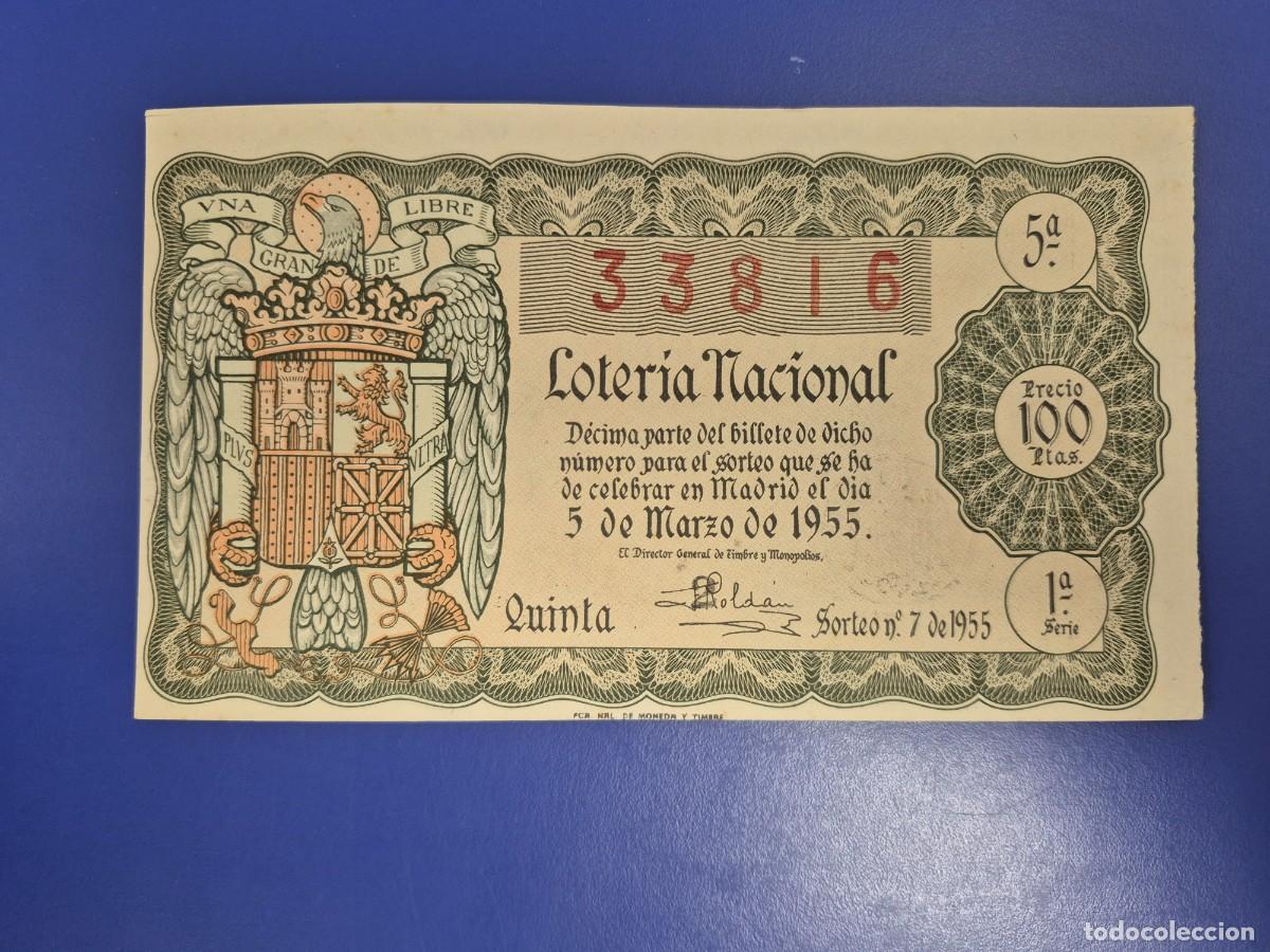 Loter&iacute;a nacional: LOTERIA NACIONAL SORTEO 7 DE 1955