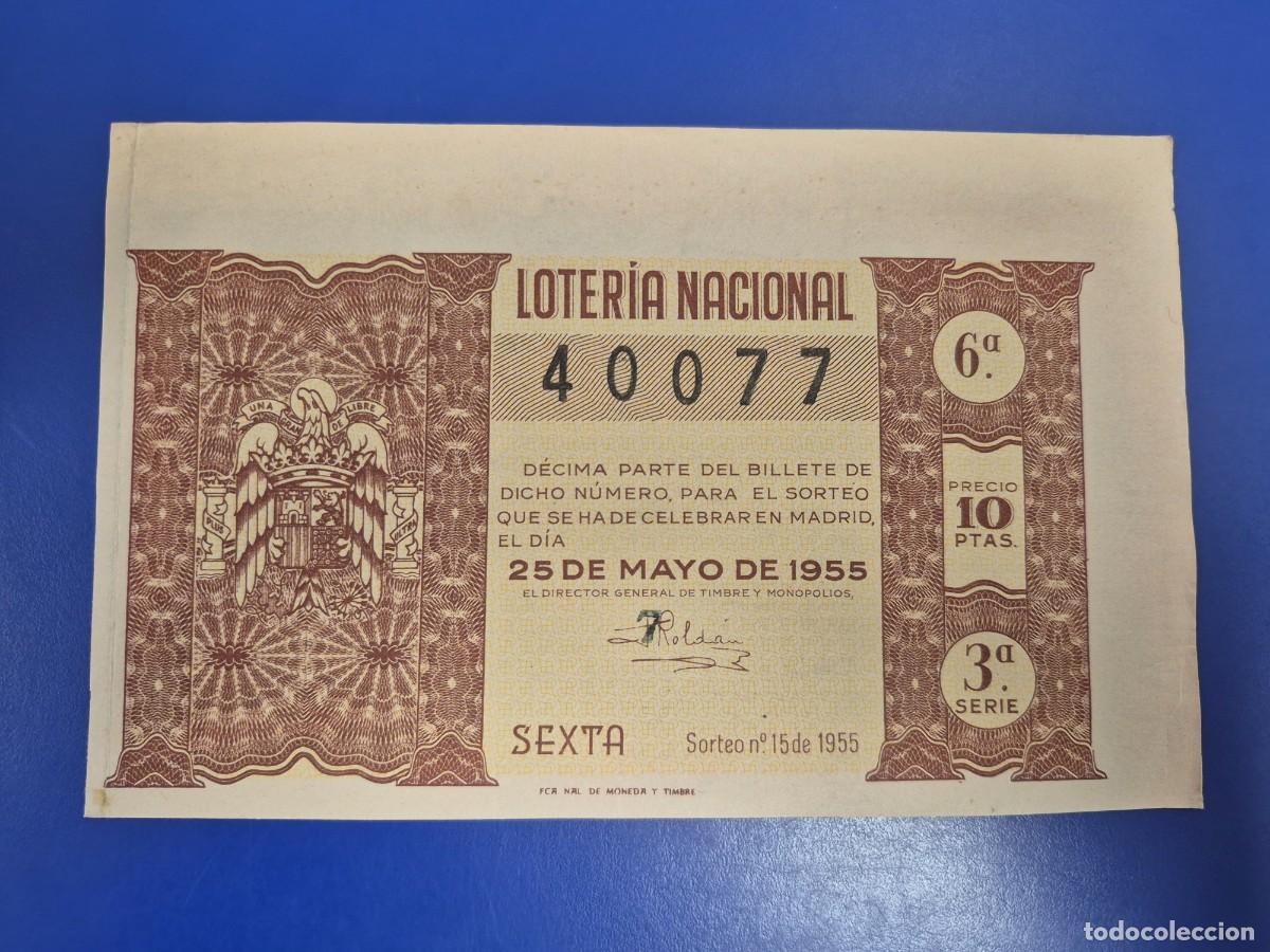 Loter&iacute;a nacional: LOTERIA NACIONAL SORTEO 15 DE 1955