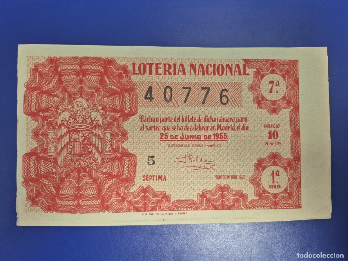 Loter&iacute;a nacional: LOTERIA NACIONAL SORTEO 18 DE 1955
