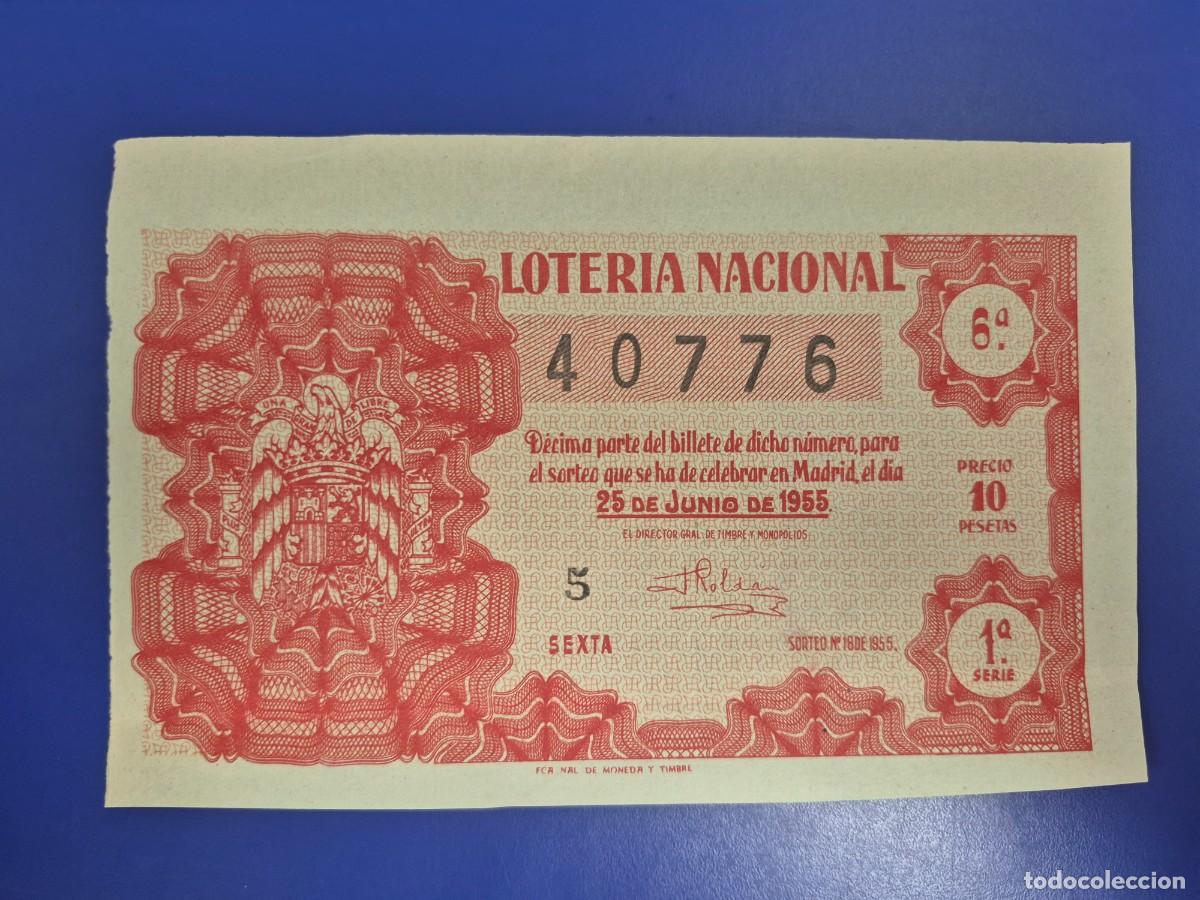 Loter&iacute;a nacional: LOTERIA NACIONAL SORTEO 18 DE 1955