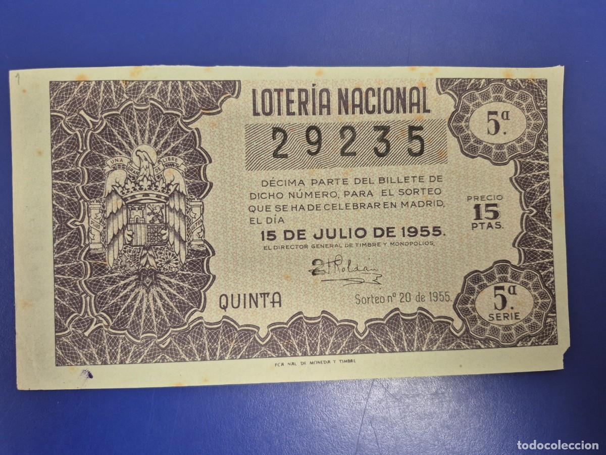 Loter&iacute;a nacional: LOTERIA NACIONAL SORTEO 20 DE 1955