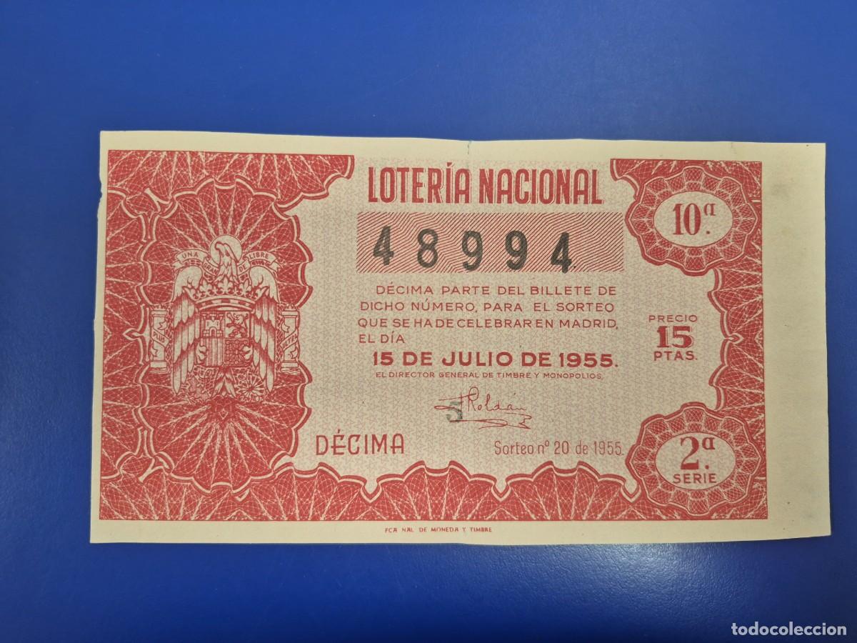 Loter&iacute;a nacional: LOTERIA NACIONAL SORTEO 20 DE 1955