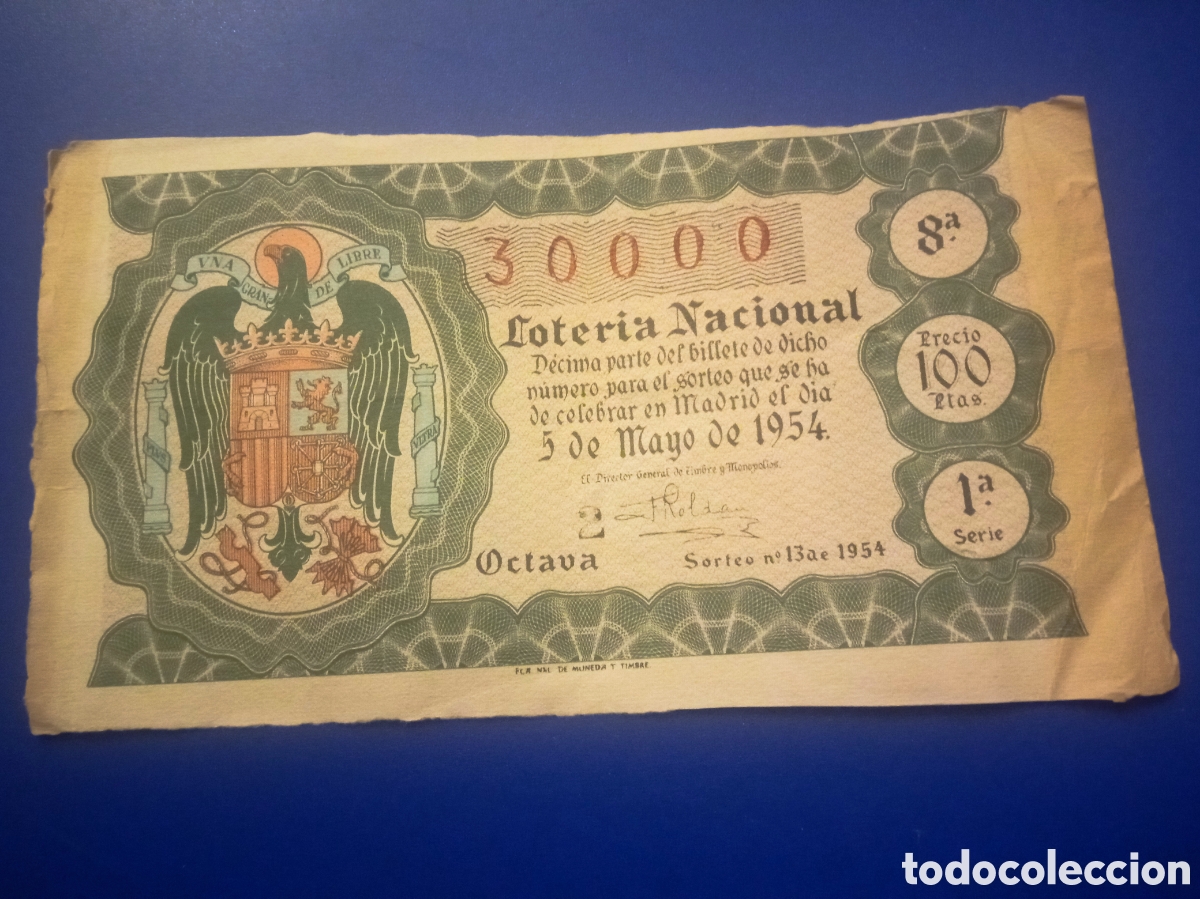 Loter&iacute;a nacional: Decimo de loter&iacute;a Nacional de 3 de Mayo de 1954
