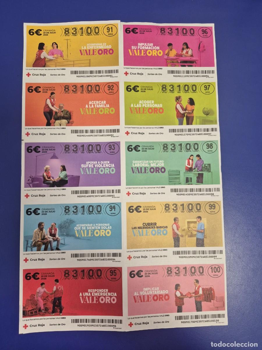 Loter&iacute;a nacional: LOTERIA CRUZ ROJA DEL ORO BILLETE COMPLETO 2026