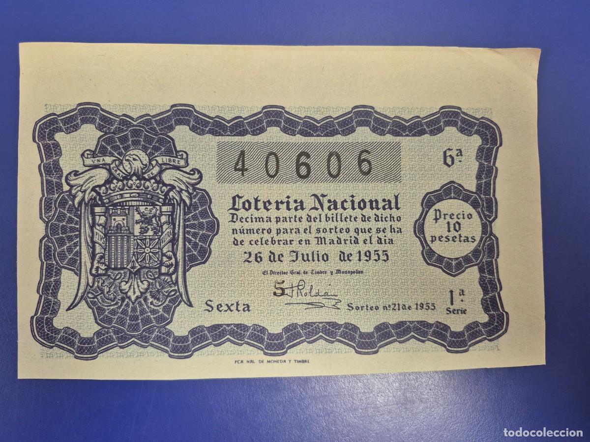 Loter&iacute;a nacional: LOTERIA NACIONAL SORTEO 21 DE 1955