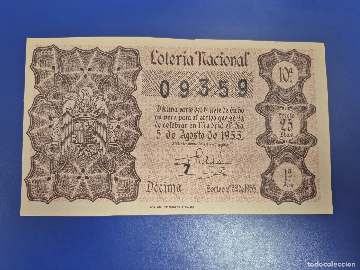 Loter&iacute;a nacional: LOTERIA NACIONAL SORTEO 22 DE 1955