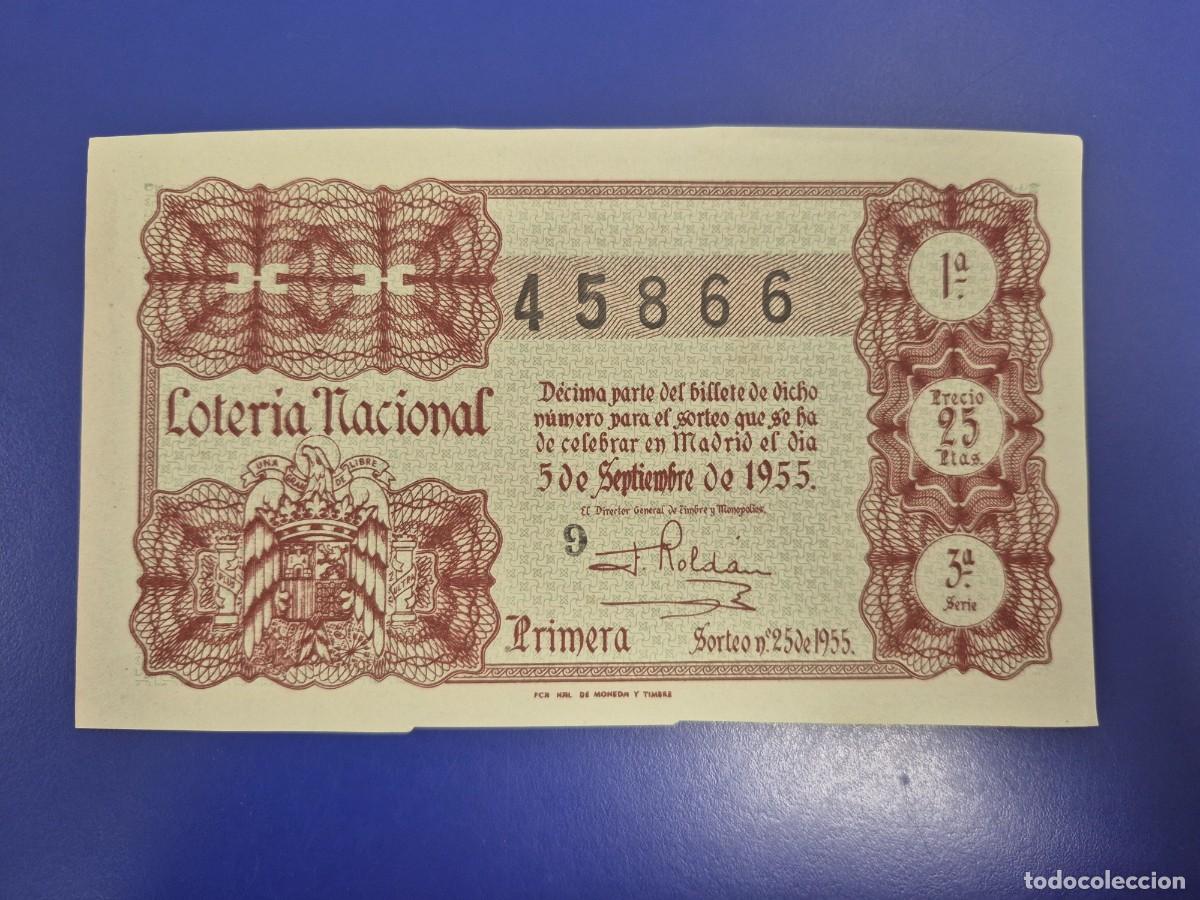 Loter&iacute;a nacional: LOTERIA NACIONAL SORTEO 25 DE 1955