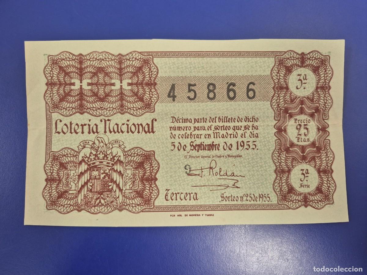 Loter&iacute;a nacional: LOTERIA NACIONAL SORTEO 25 DE 1955