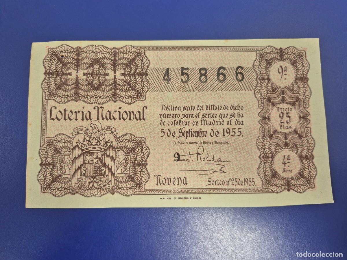 Loter&iacute;a nacional: LOTERIA NACIONAL SORTEO 25 DE 1955