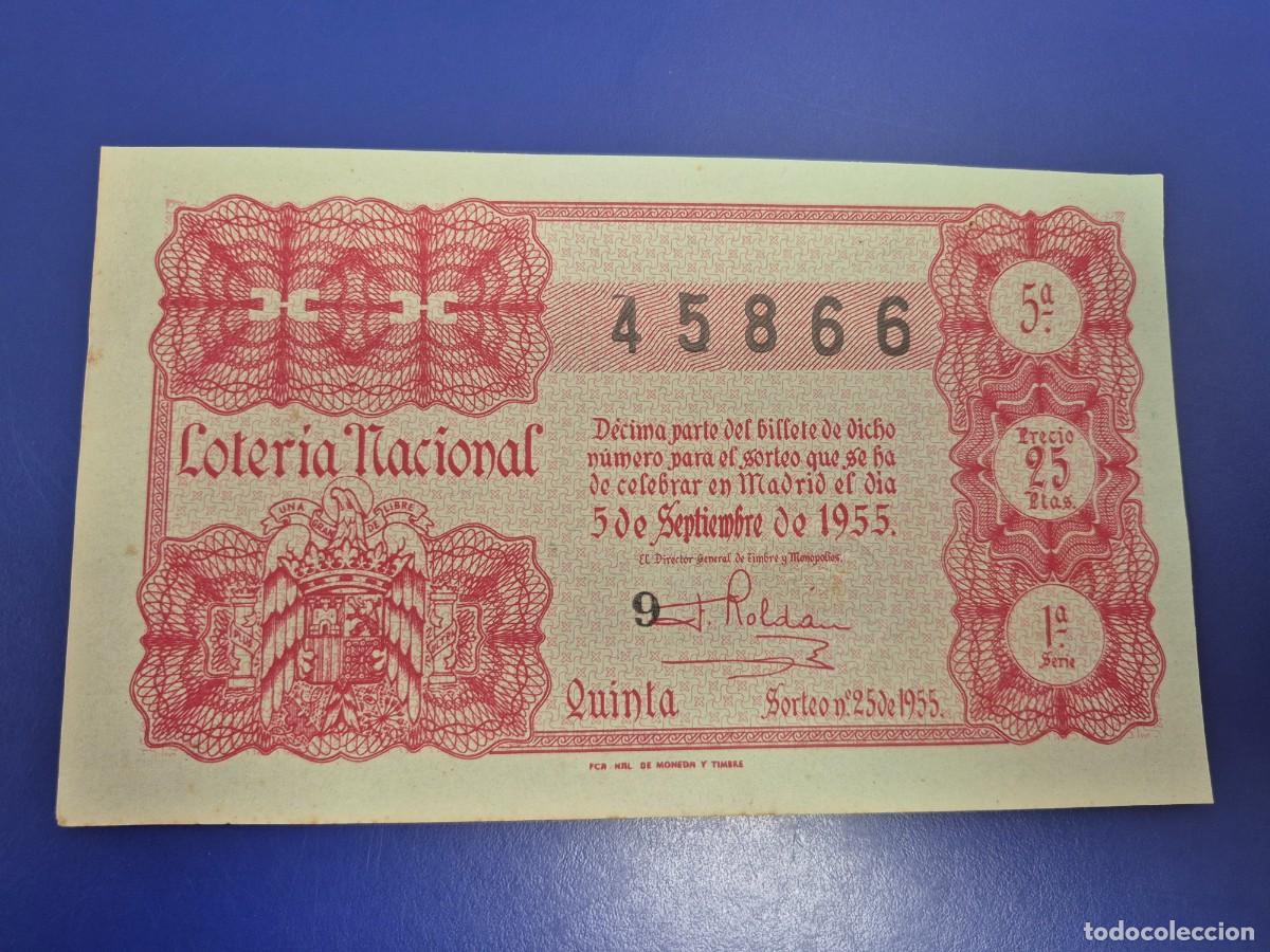 Loter&iacute;a nacional: LOTERIA NACIONAL SORTEO 25 DE 1955