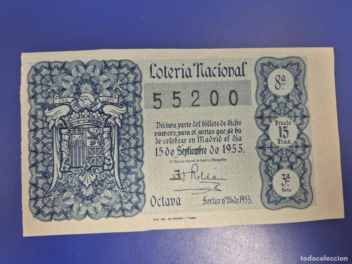 Loter&iacute;a nacional: LOTERIA NACIONAL SORTEO 26 DE 1955