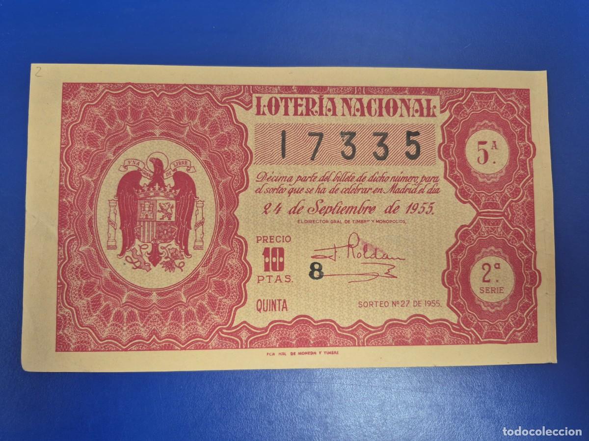 Loter&iacute;a nacional: LOTERIA NACIONAL SORTEO 27 DE 1955