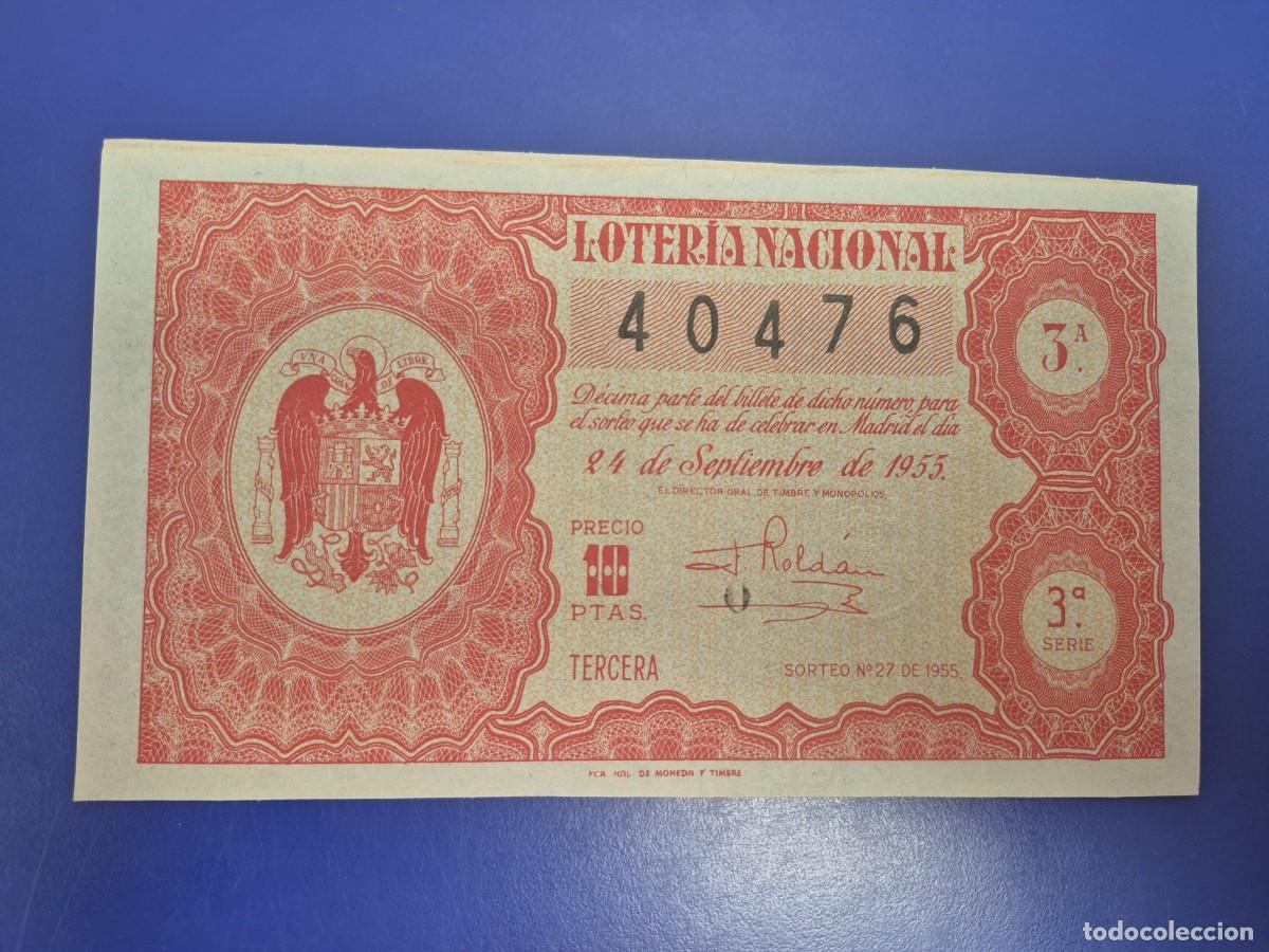 Loter&iacute;a nacional: LOTERIA NACIONAL SORTEO 27 DE 1955