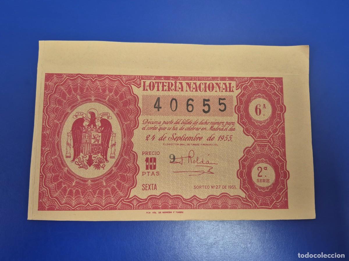 Loter&iacute;a nacional: LOTERIA NACIONAL SORTEO 27 DE 1955
