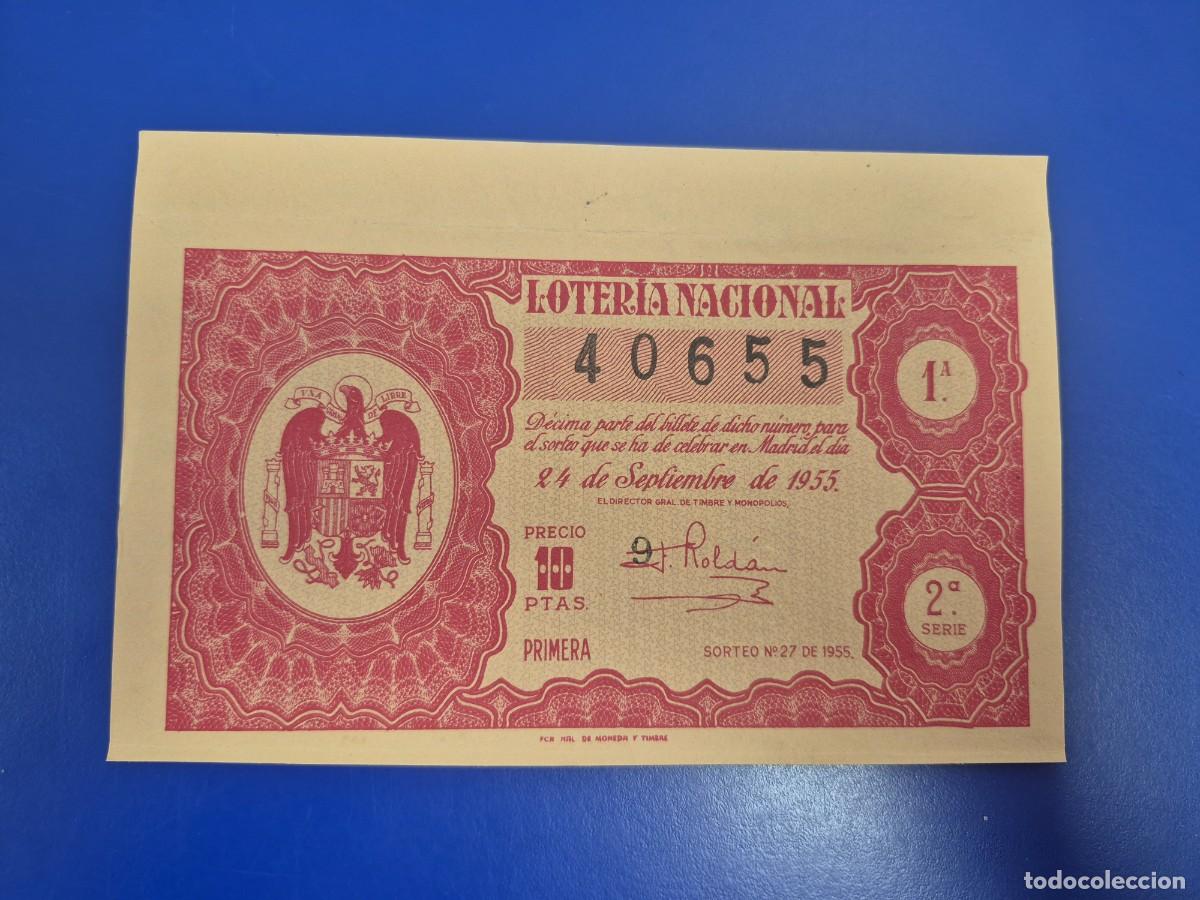 Loter&iacute;a nacional: LOTERIA NACIONAL SORTEO 27 DE 1955