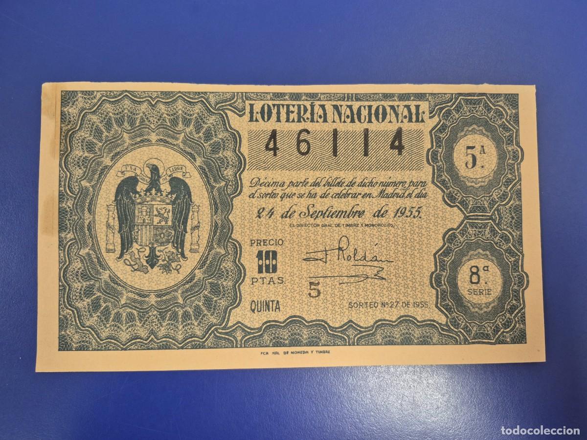 Loter&iacute;a nacional: LOTERIA NACIONAL SORTEO 27 DE 1955