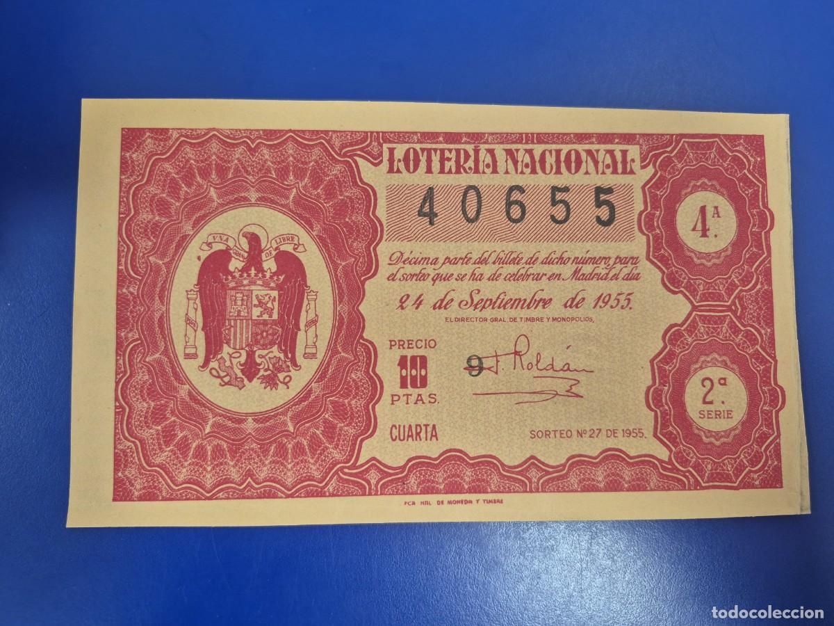 Loter&iacute;a nacional: LOTERIA NACIONAL SORTEO 27 DE 1955