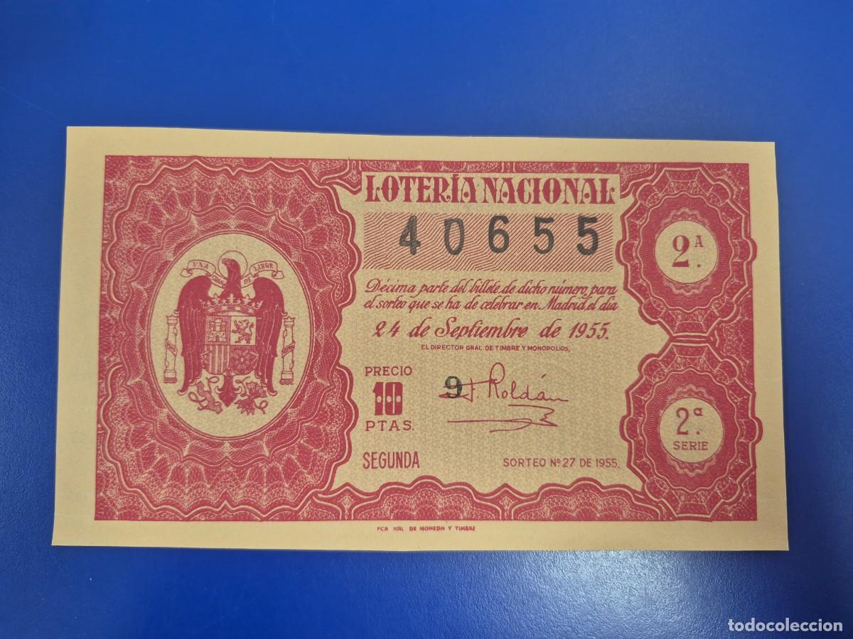 Loter&iacute;a nacional: LOTERIA NACIONAL SORTEO 27 DE 1955