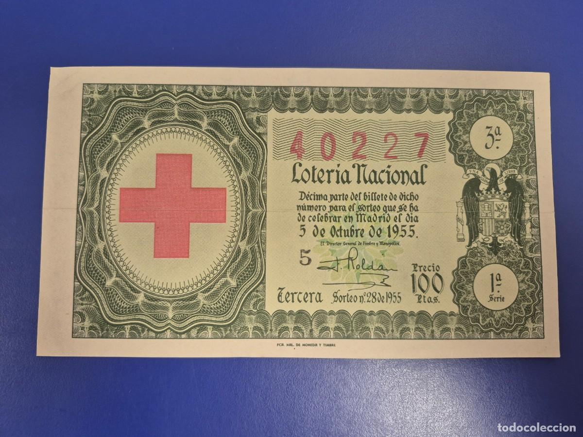 Loter&iacute;a nacional: LOTERIA NACIONAL SORTEO 28 DE 1955 CRUZ ROJA