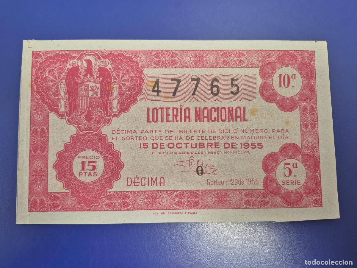Loter&iacute;a nacional: LOTERIA NACIONAL SORTEO 29 DE 1955