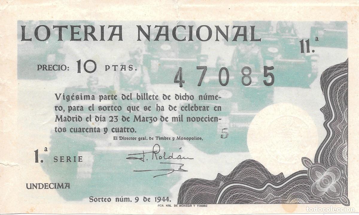 Loter&iacute;a nacional: LOTER&Iacute;A NACIONAL. SORTEO 9 DE 1944