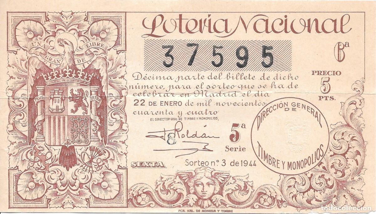 Loter&iacute;a nacional: LOTER&Iacute;A NACIONAL. SORTEO 3 DE 1944