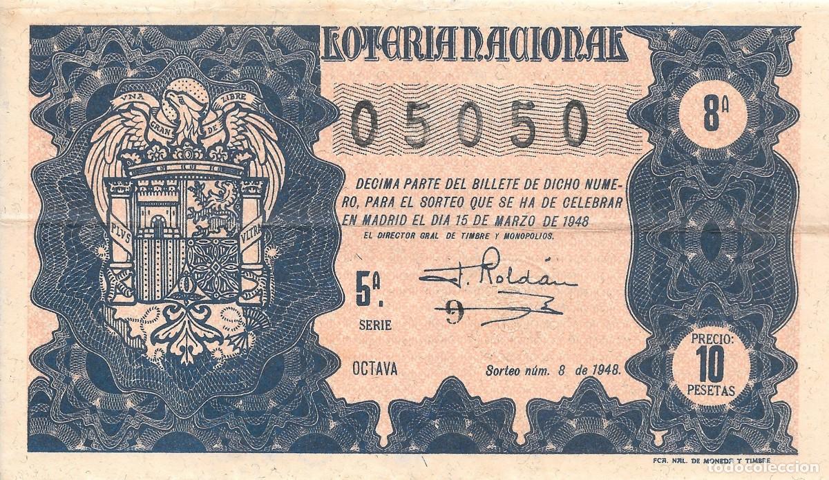 National Spanish Lottery: LOTER&Iacute;A NACIONAL. SORTEO 8 DE 1948