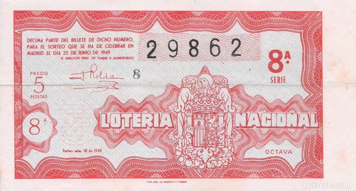 National Spanish Lottery: LOTER&Iacute;A NACIONAL. SORTEO 18 DE 1949