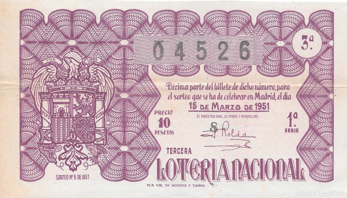 Nationale spanische Lotterie: LOTER&Iacute;A NACIONAL. SORTEO 8 DE 1951