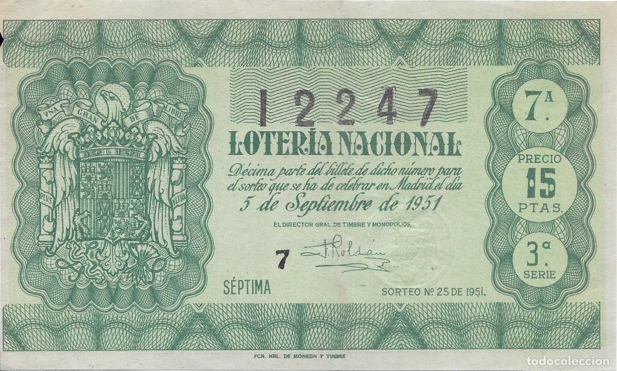 Loterie Nationale: LOTER&Iacute;A NACIONAL. SORTEO 25 DE 1951