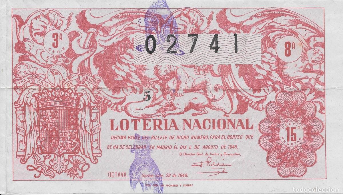 Nationale spanische Lotterie: LOTER&Iacute;A NACIONAL. SORTEO 22 DE 1948