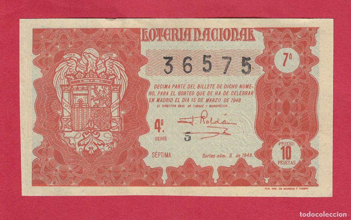 Loter&iacute;a nacional: LOTERIA ANTIGUA SORTEO 8 DE 1948