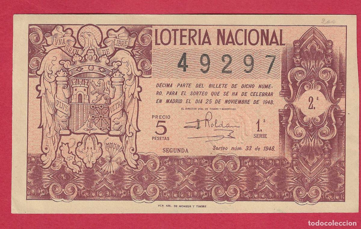 Loter&iacute;a nacional: LOTERIA ANTIGUA SORTEO 33 DE 1948