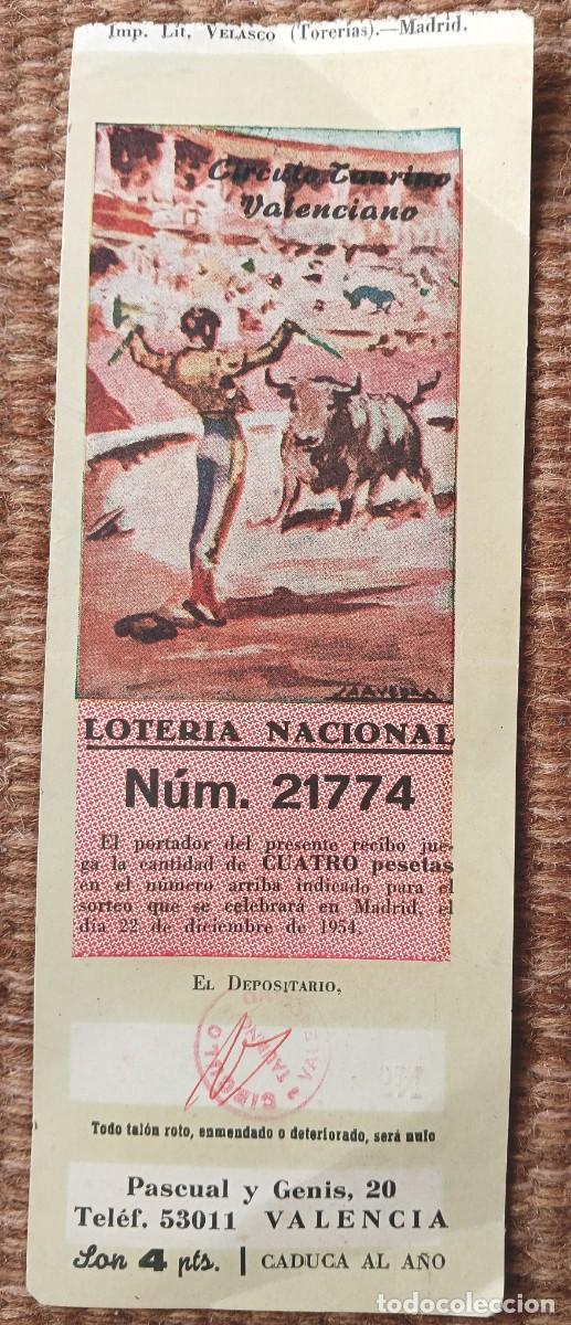 Loter&iacute;a nacional: LOTERIA NACIONAL - PARTICIPACION PARA SORTEO 1954 - PUBLICIDAD CERVECERIA TROCADERO - VALENCIA